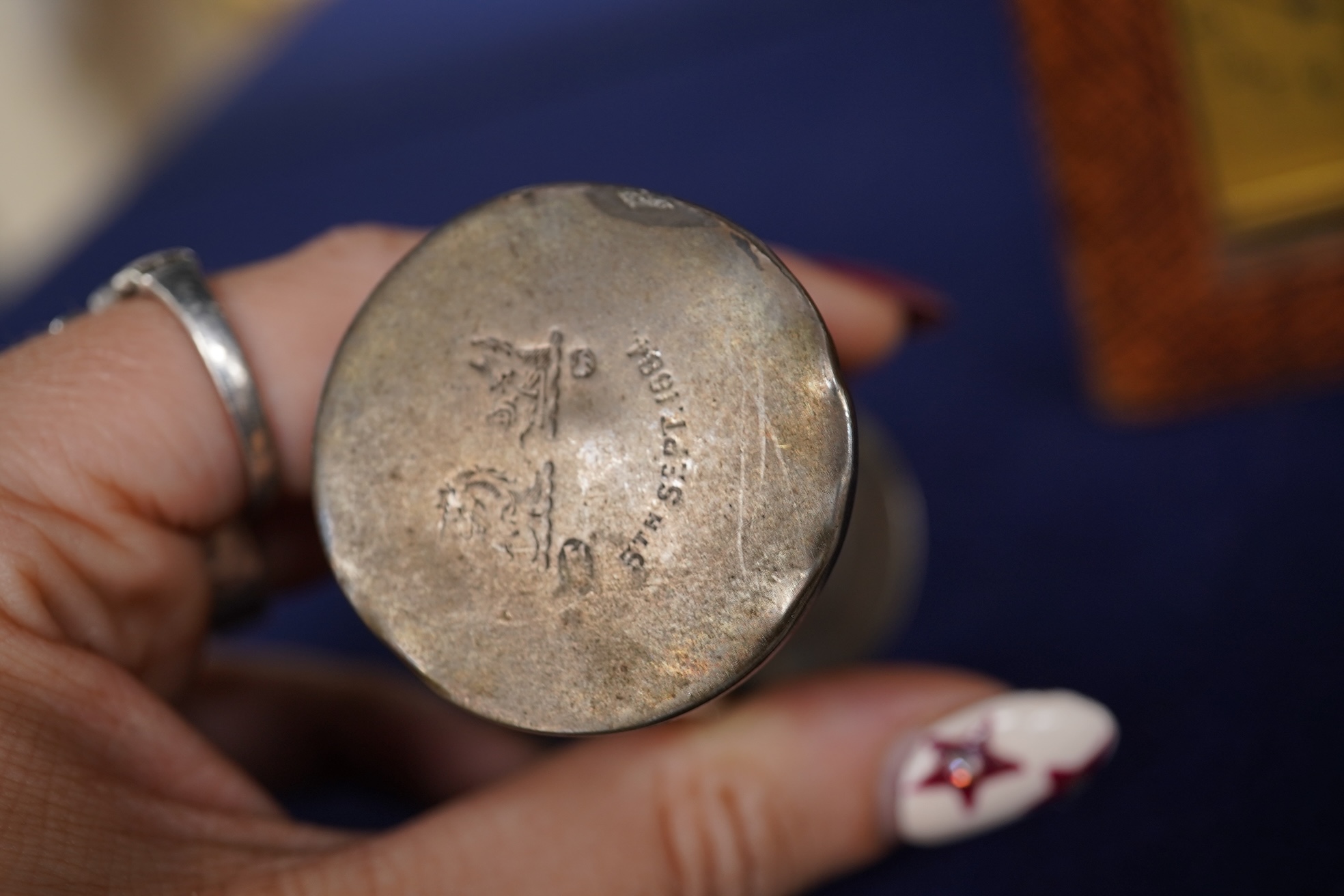 A miniature cased carriage timepiece, with key, 8.5cm high